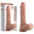 Double densité - godemichet réaliste avec ventouse et testicules - 20 cm (couleur chair)