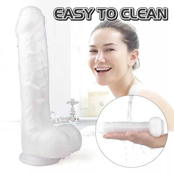 Sex HD Martin - gode ceinture réaliste avec testicules et ventouse - blanc