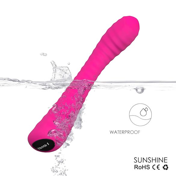 Sex HD Sunshine - vibromasseur point G rechargeable rainuré - silicone rose
