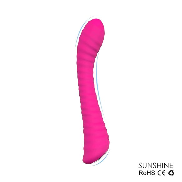 Sex HD Sunshine - vibromasseur point G rechargeable rainuré - silicone rose