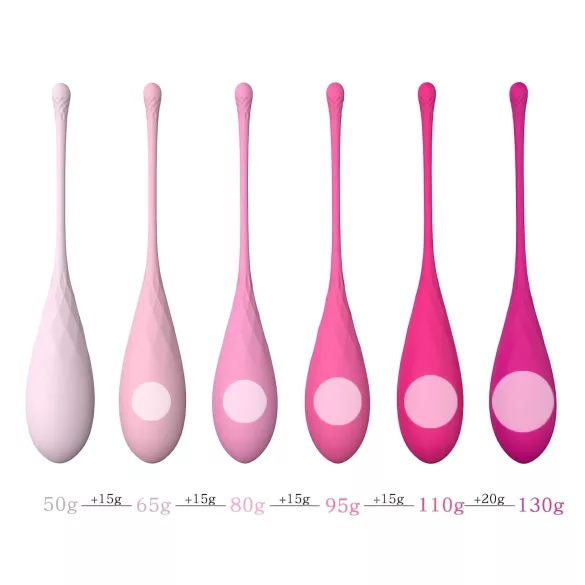 Sex HD Eggs - Boules de Kegel - Set 6 pièces - silicone rose