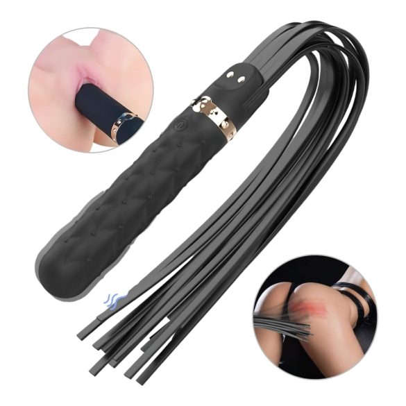 Sex HD Bloody Mary - vibromasseur waterproof rechargeable et fouet - noir