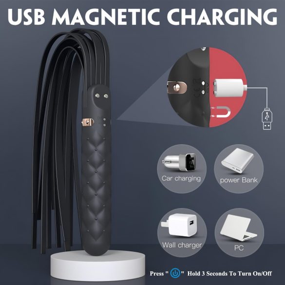 Sex HD Bloody Mary - vibromasseur waterproof rechargeable et fouet - noir