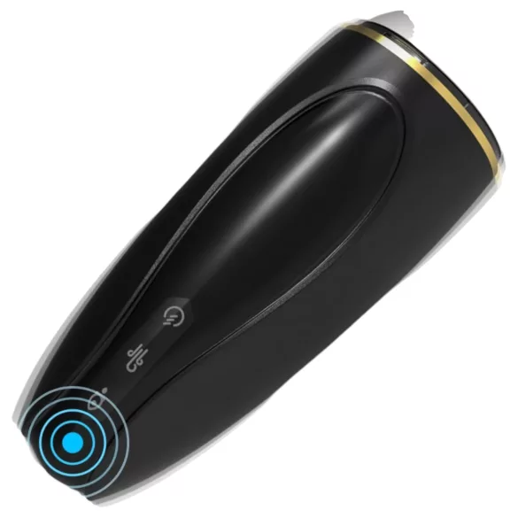 Sex HD Hawk - masturbateur vibrant et aspirant rechargeable - noir et blanc