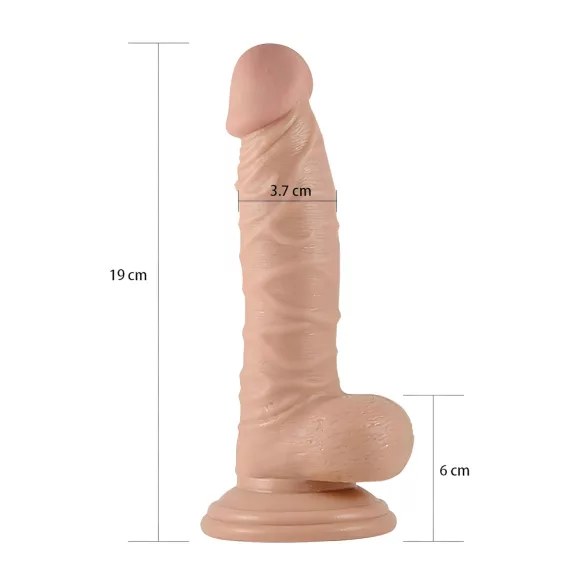 Real Extreme - godemichet point G avec ventouse et testicules - 19 cm (couleur chair)