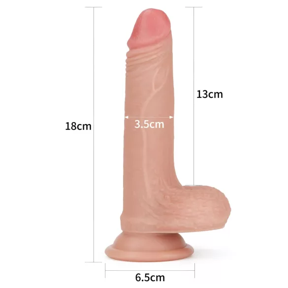 Lovetoy Nature Cock - gode réaliste double couche - 18cm - couleur chair