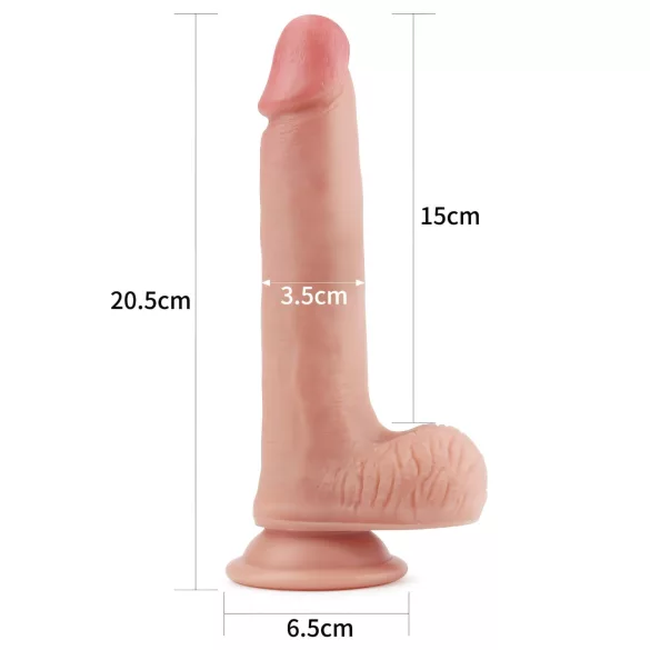 Lovetoy Nature Cock - godemichet réaliste double couche - 20cm beige