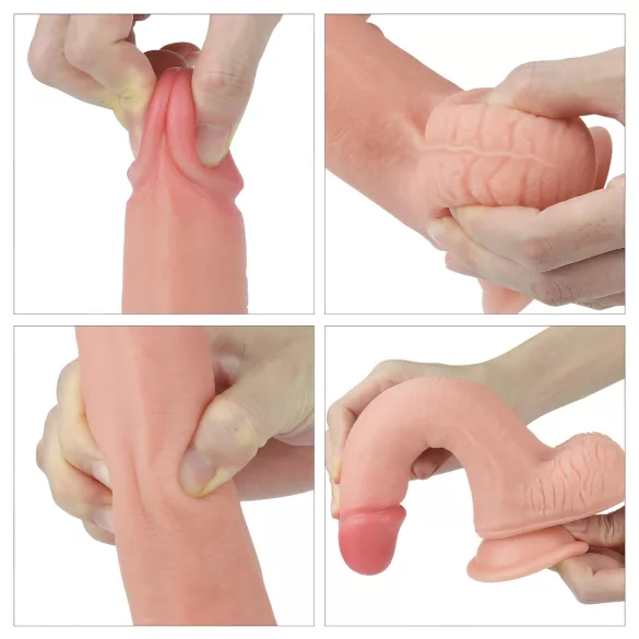 Lovetoy Nature Cock - godemichet réaliste double couche - 20cm beige