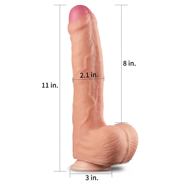 Lovetoy Nature Cock - gode réaliste double couche - 28cm - couleur chair