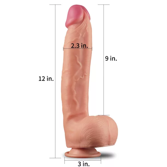 Lovetoy - gode réaliste double couche - 30 cm - couleur chair