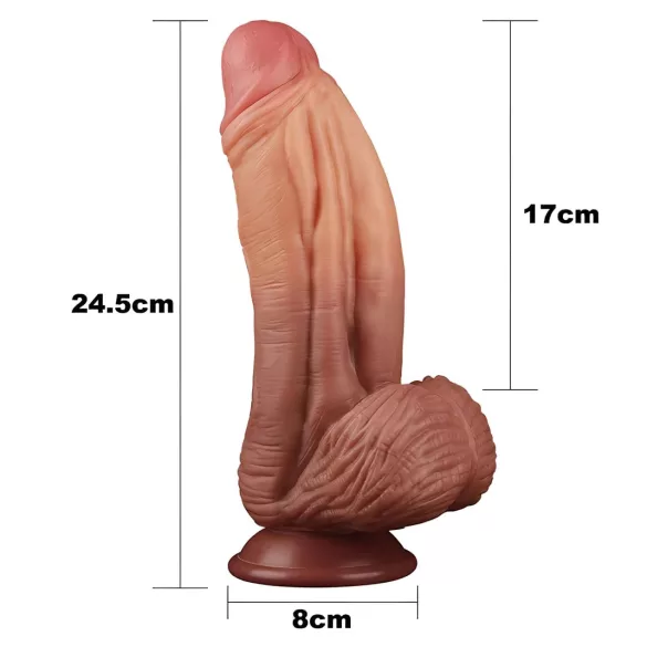 Lovetoy - gode réaliste double couche - 26 cm - couleur chair