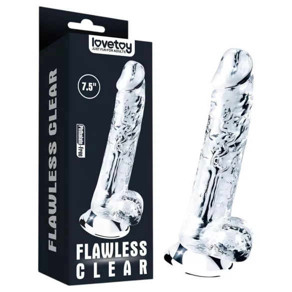 Lovetoy Flawless Clear - gode ventouse - 19 cm (transparent)