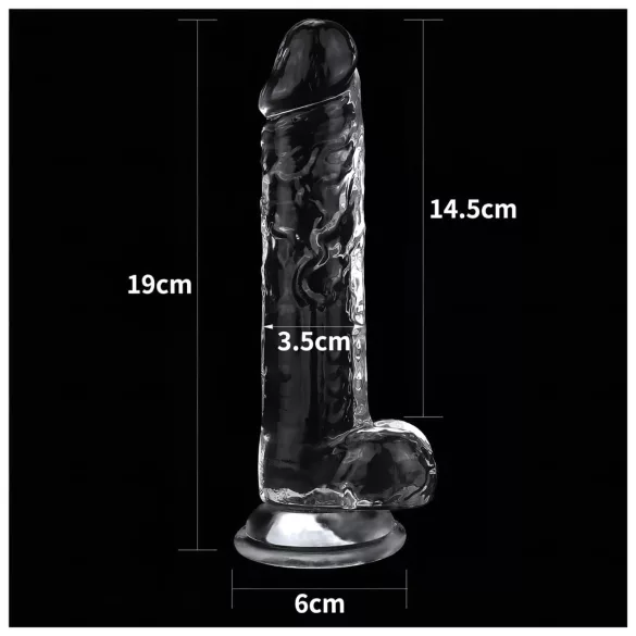 Lovetoy Flawless Clear - gode ventouse - 19 cm (transparent)