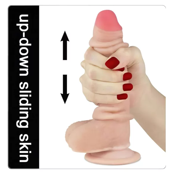 Lovetoy Sliding-Skin - gode ceinture réaliste double couche - 18 cm