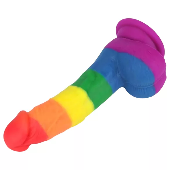 Lovetoy Prider - gode réaliste - silicone - 19cm - arc-en-ciel