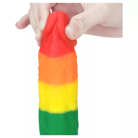 Lovetoy Prider - gode réaliste - silicone - 19cm - arc-en-ciel