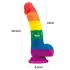 Lovetoy Prider - gode réaliste - silicone - 19cm - arc-en-ciel