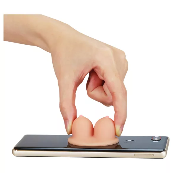 Lovetoy - support téléphone ventouse - poitrine réaliste beige
