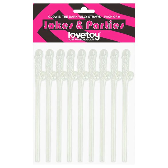 Lovetoy - paille lumineuse avec pénis (blanche)