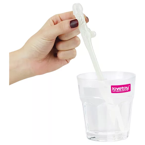 Lovetoy - paille pénis lumineux - blanc