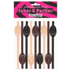 Lovetoy - paille pénis - lot de 3 - chair/marron/noir