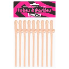   Lovetoy - paille en forme de pénis réaliste - couleur chair