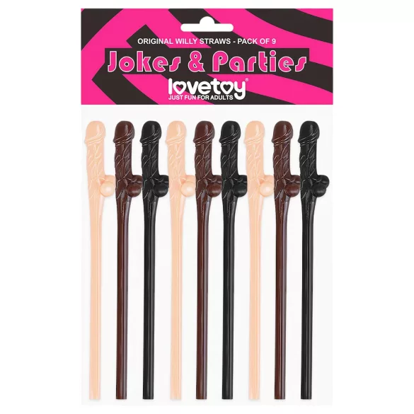 Lovetoy - paille pénis réaliste - lot de 3 couleurs naturelles