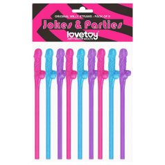 Lovetoy - paille pénis réaliste - rose bleu violet