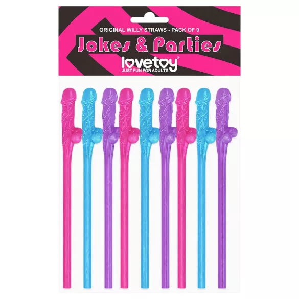 Lovetoy - paille pénis réaliste - rose bleu violet