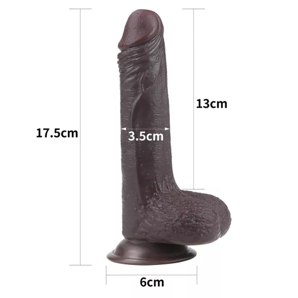 Lovetoy Sliding-Skin - gode ceinture réaliste double couche - 18cm - marron