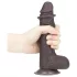 Lovetoy Sliding-Skin - gode ceinture réaliste double couche - 18cm - marron