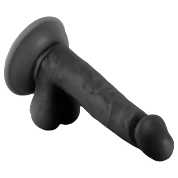 Mr. Rude - gode ceinture ventouse réaliste avec testicules - 17cm - noir