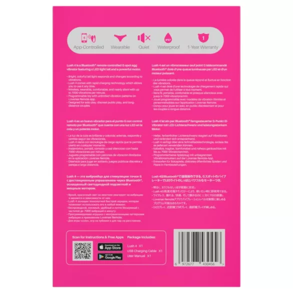 LOVENSE Lush 4 - œuf vibrant connecté (rose)