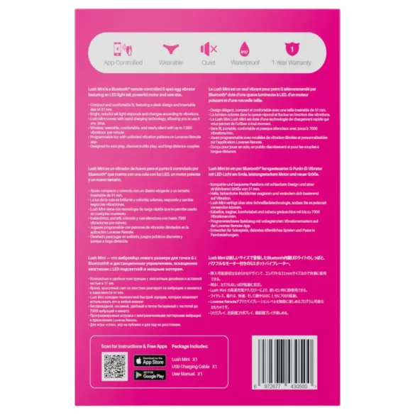 LOVENSE Lush Mini - œuf vibrant connecté (rose)