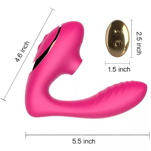 Tracy's Dog - Stimulateur et vibromasseur 2en1 à ondes d'air - silicone rose