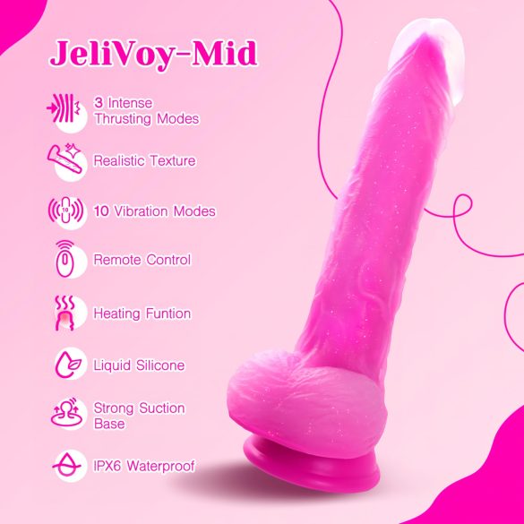 Tracy's Dog Jelivoy-Mid - godemichet réaliste vibrant 20cm - silicone rose