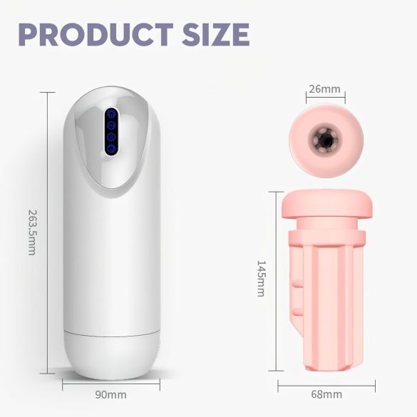 Leopard - masturbateur vibrant à mouvement va-et-vient - blanc