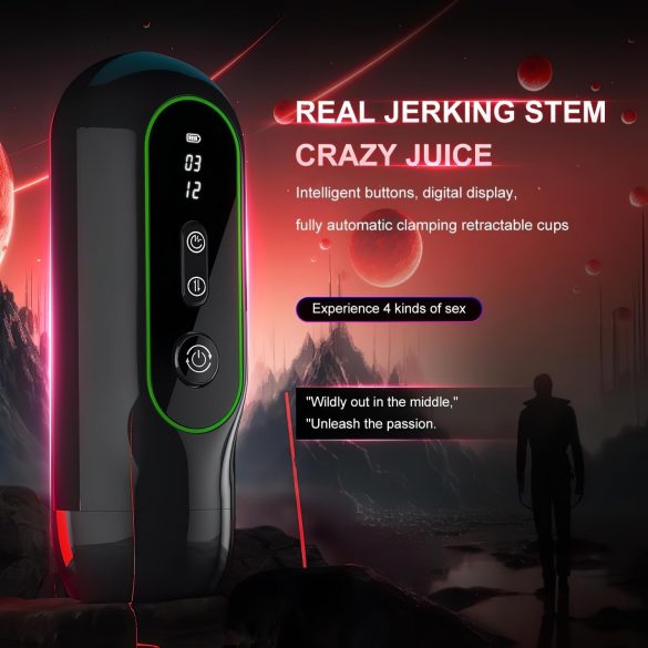 Leopard - Masturbateur vibrant mouvement (noir)