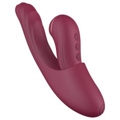   Vibeconnect - Vibromasseur 2en1 point G et clitoridien - silicone rouge