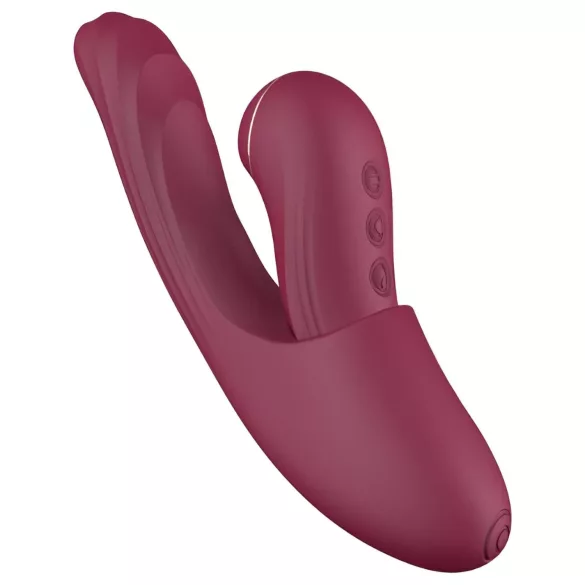 Vibeconnect - Vibromasseur 2en1 point G et clitoridien - silicone rouge