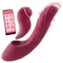 Vibeconnect - Vibromasseur 2en1 point G et clitoridien - silicone rouge