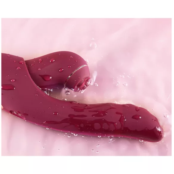 Vibeconnect - Vibromasseur 2en1 point G et clitoridien - silicone rouge