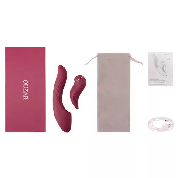 Vibeconnect - Vibromasseur 2en1 point G et clitoridien - silicone rouge
