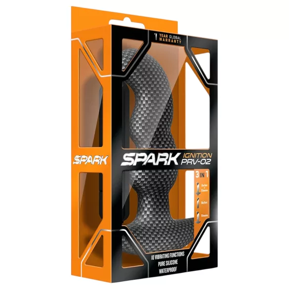 Blush Spark - Plug anal vibrant étanche - silicone noir