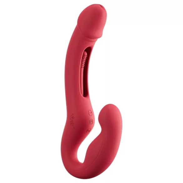 Honey Play Box Harmony Duo - gode à langue vibrant à harnais, contrôlé par application (rouge)