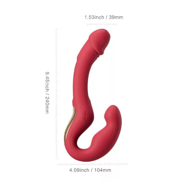 Honey Play Box Harmony Duo - gode à langue vibrant à harnais, contrôlé par application (rouge)