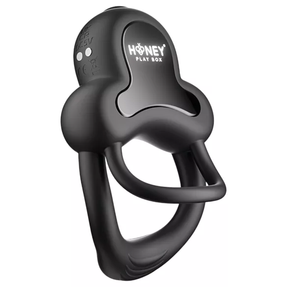Honey Play Box Anello - anneau pénien vibrant connecté - silicone noir