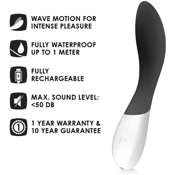 LELO Mona Wave - vibromasseur point G étanche - silicone noir