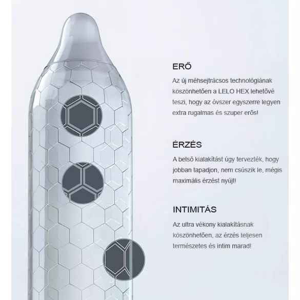 LELO Hex Original - préservatif fin et résistant - latex - boîte de 36