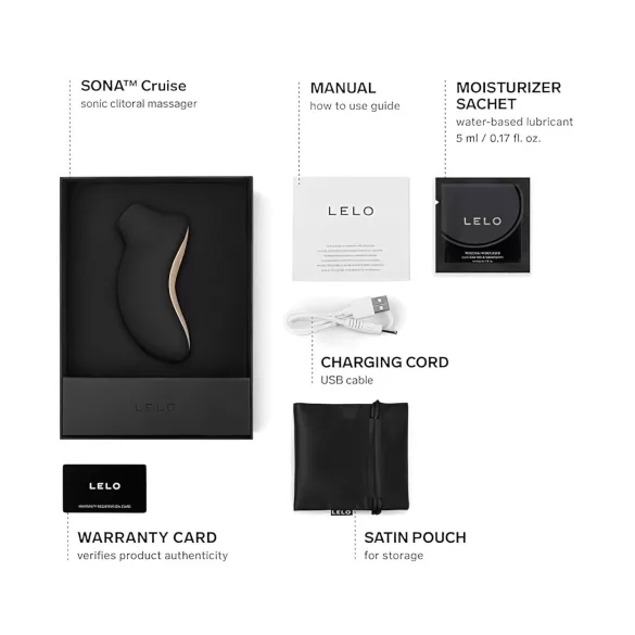 LELO Sona Cruise - stimulateur clitoridien à ondes soniques - silicone noir